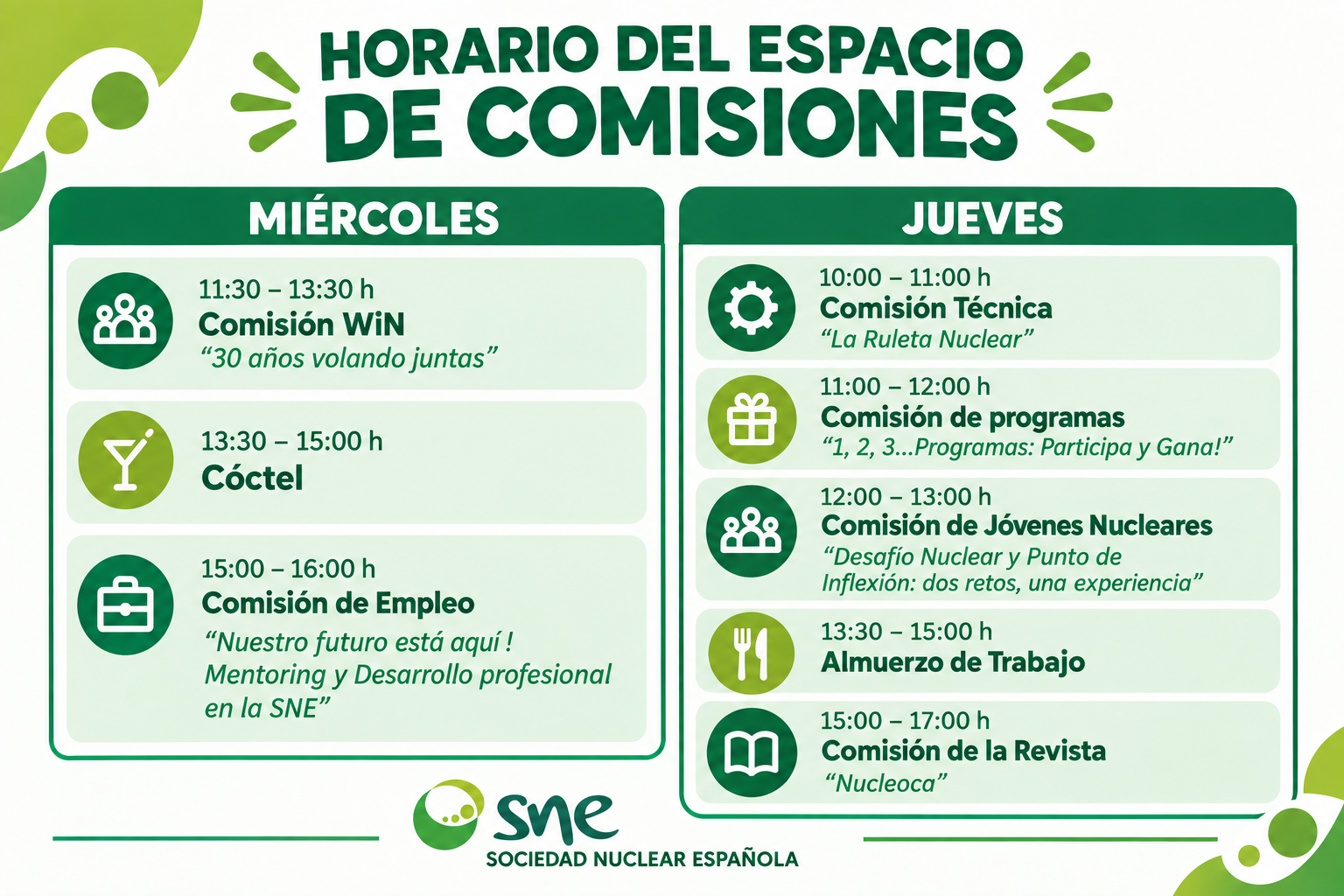 Horario Stand Comisiones